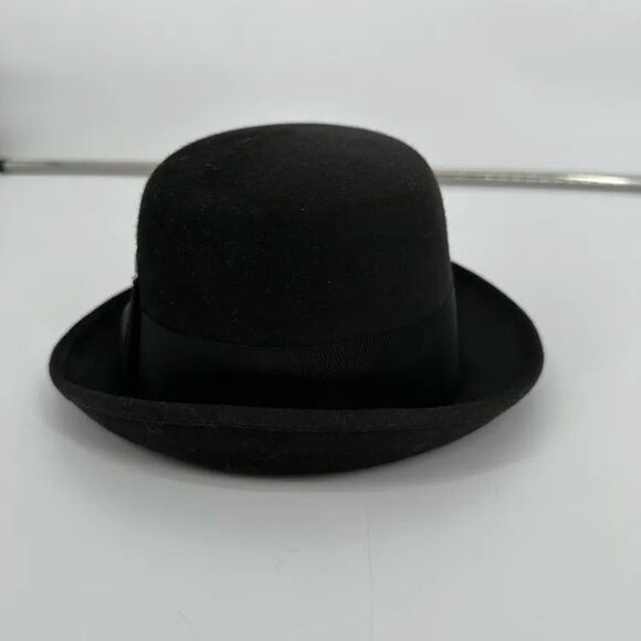 VINTAGE Size 7 Dobbs Fifth Avenue The Palace Fedora Hat Black Felt Wool USA Made - Picture 4 of 10